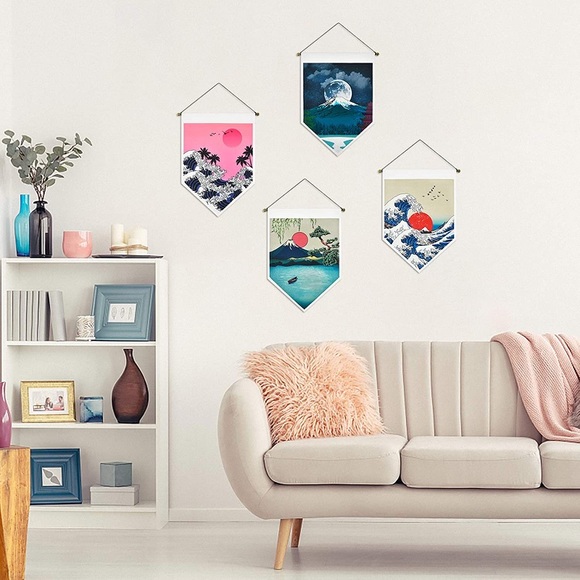 Japanese Art Hanging Banner Retro Oriental Decor for Living Room/Dorm/Balcony - Picture 2 of 7